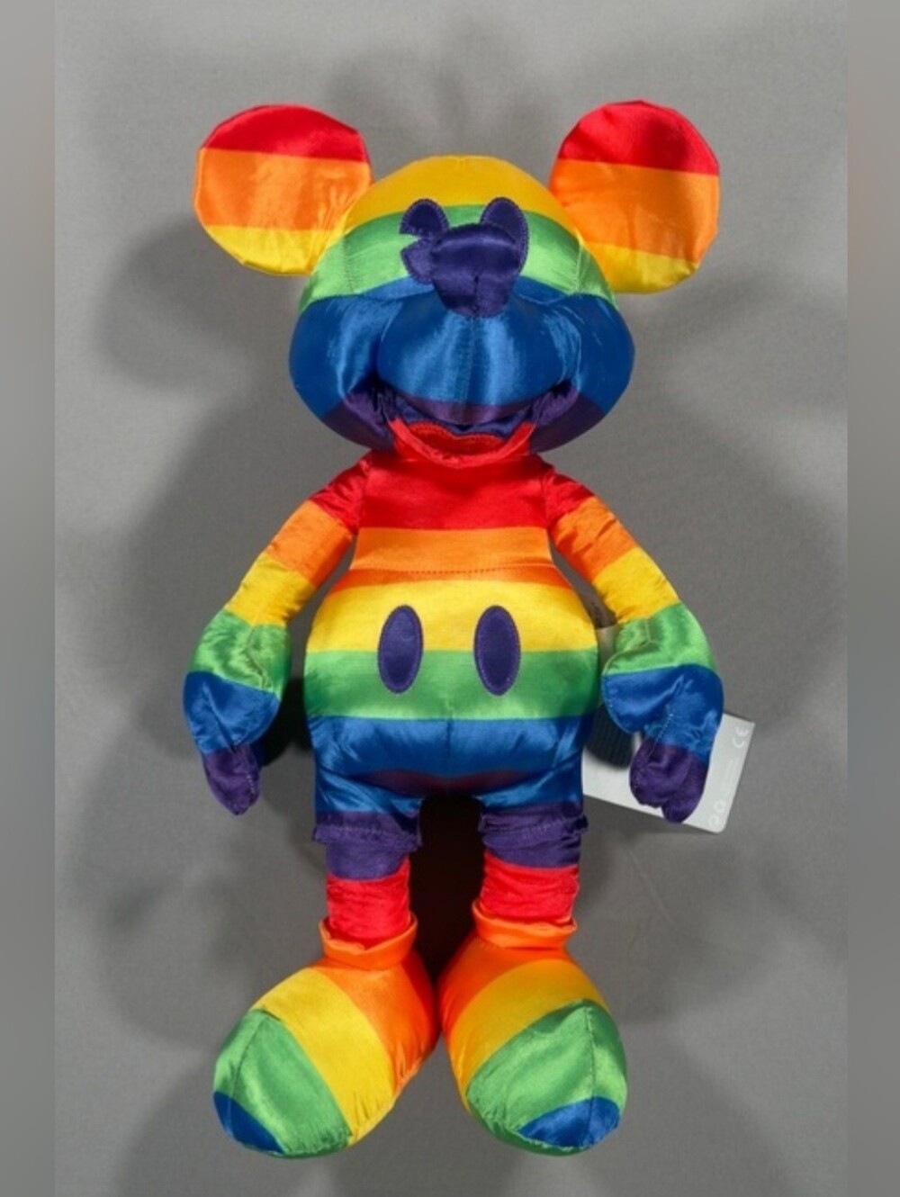 Disney Store PRIDEMickey Mouse  Plush 2019 Rainbow Collection Satin 15" NWT